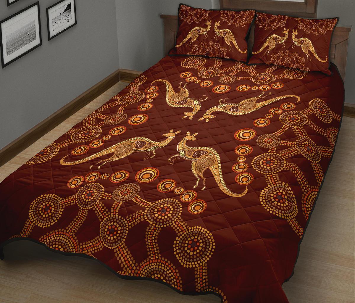 aboriginal-quilt-cover-set-kangaroo-patterns-dot-painting