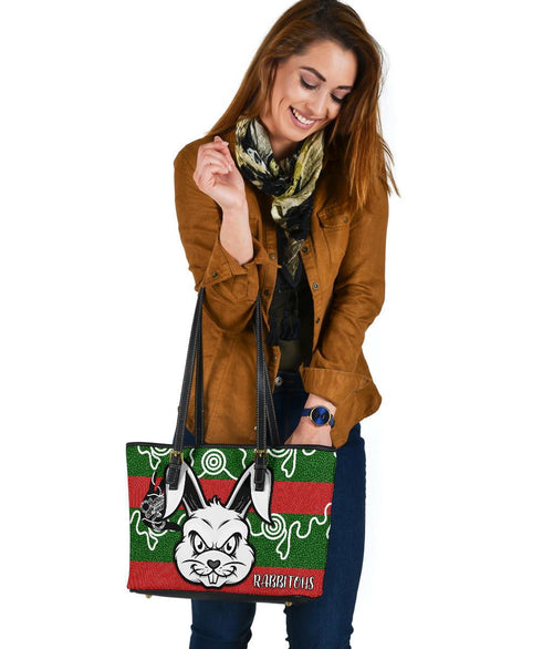 rabbitohs-indigenous-small-leather-tote-rabbit-head