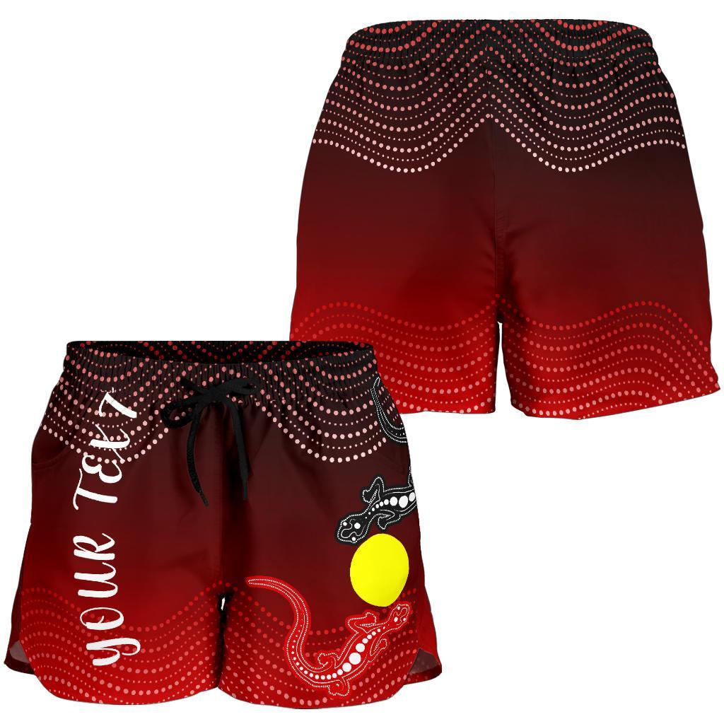 [Custom]Aboriginal All Over Print Women's Shorts - Two Indigenous Lizard - Vibe Hoodie