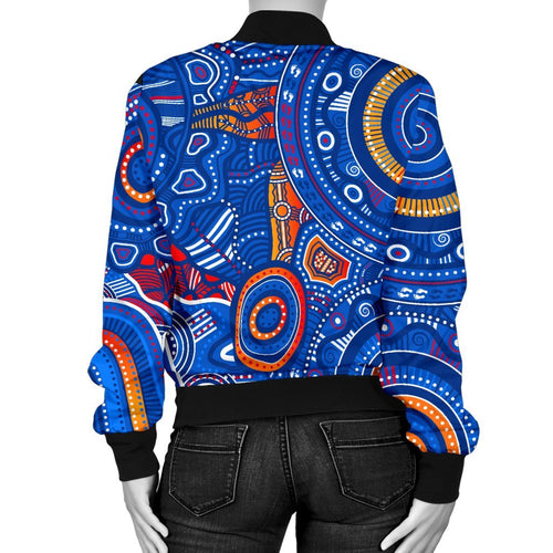 aboriginal-womens-bomber-jacket-indigenous-footprint-patterns-blue-color