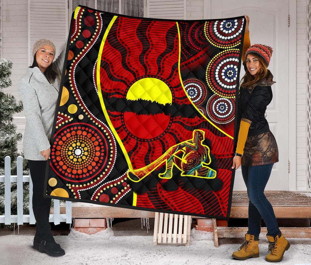 premium-quilt-australia-aboriginal-dots-with-didgeridoo