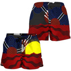 Aboriginal Women's Shorts, Aboriginal Lives Matter Flag Sun Dot Painting - Vibe Hoodie
