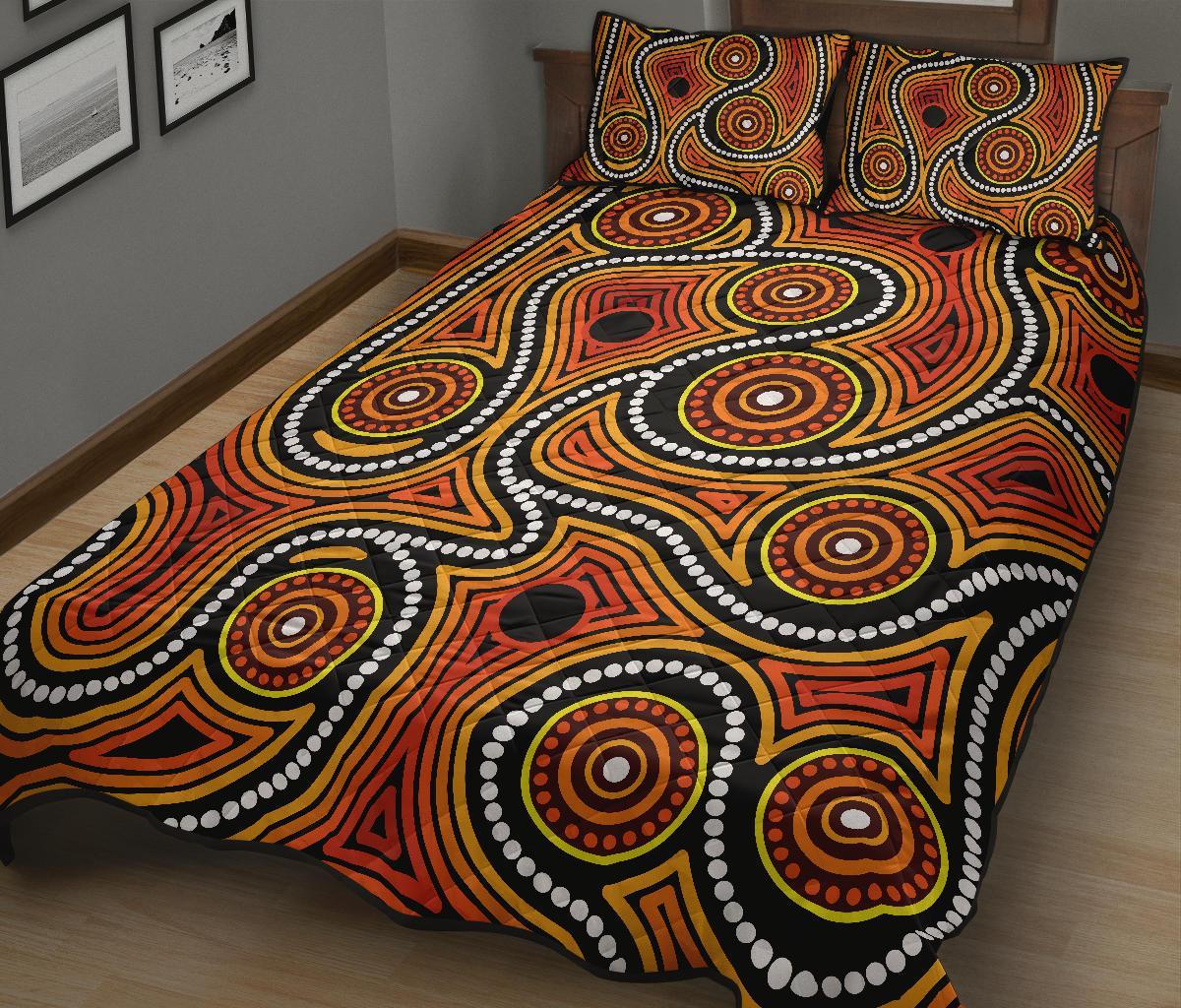 aboriginal-quilt-bed-set-indigenous-circle-dot-painting-ver01