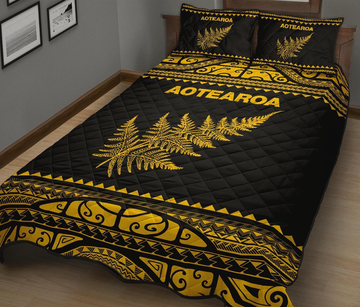 aotearoa-new-zealand-maori-quilt-bed-set-silver-fern-yellow
