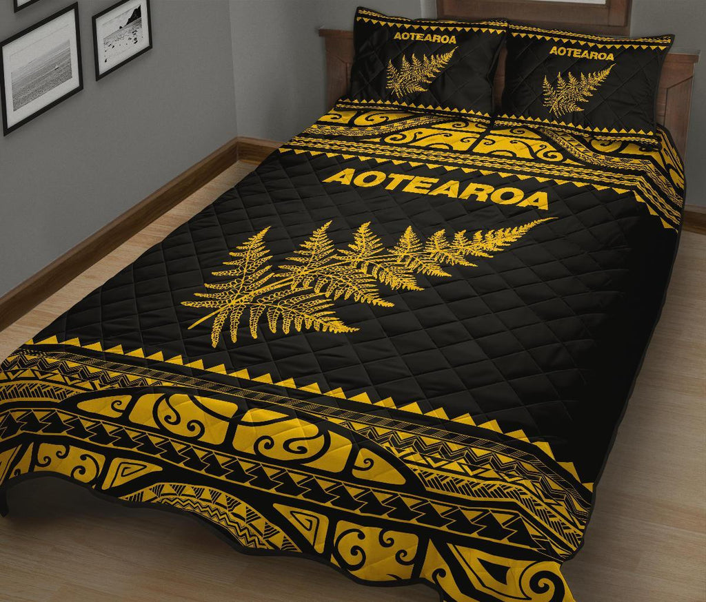 aotearoa-new-zealand-maori-quilt-bed-set-silver-fern-yellow