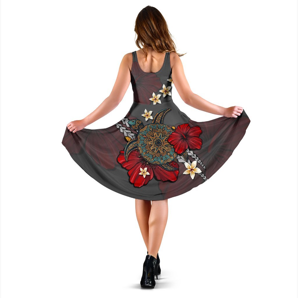 Marquesas Islands Dress - Gray Turtle Tribal - Vibe Hoodie