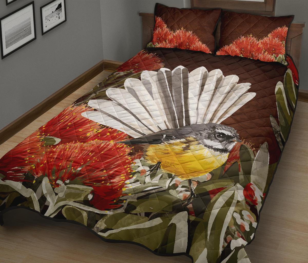 fantail-with-pohutukawa-new-zealand-quilt-bed-set