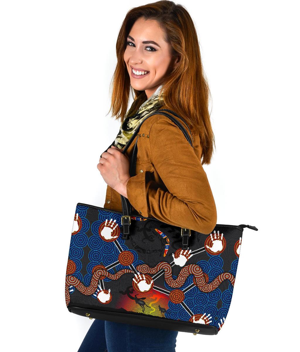 aboriginal-leather-tote-bag-australian-boomerang-and-snake-indigenous-art-ver-01