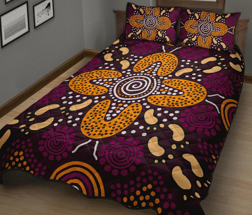 aboriginal-quilt-bed-set-flowers-dot-panting-art