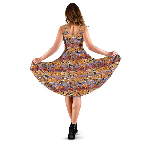 Midi Dress - Aboriginal Patterns Dress Australian Maps - Vibe Hoodie