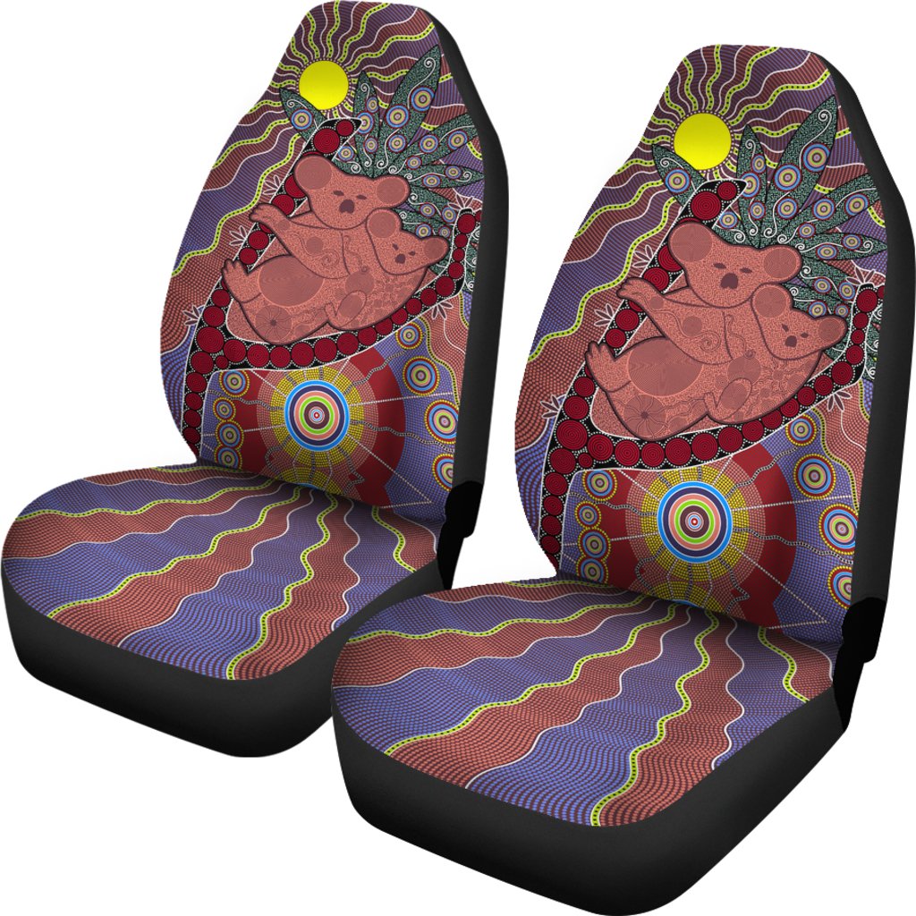 indigenous-art-koala-seat-covers-aboriginal-dot-painting