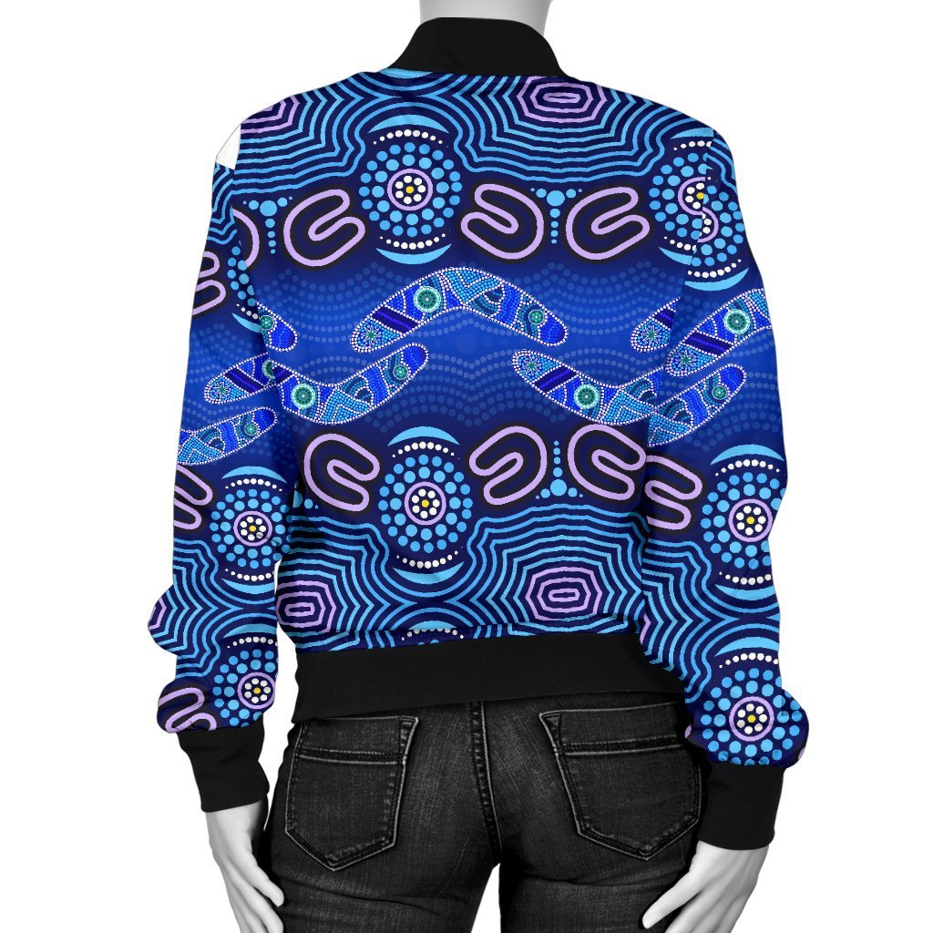 aboriginal-womens-bomber-jacket-boomerangs-and-dot-painting-art-ver02
