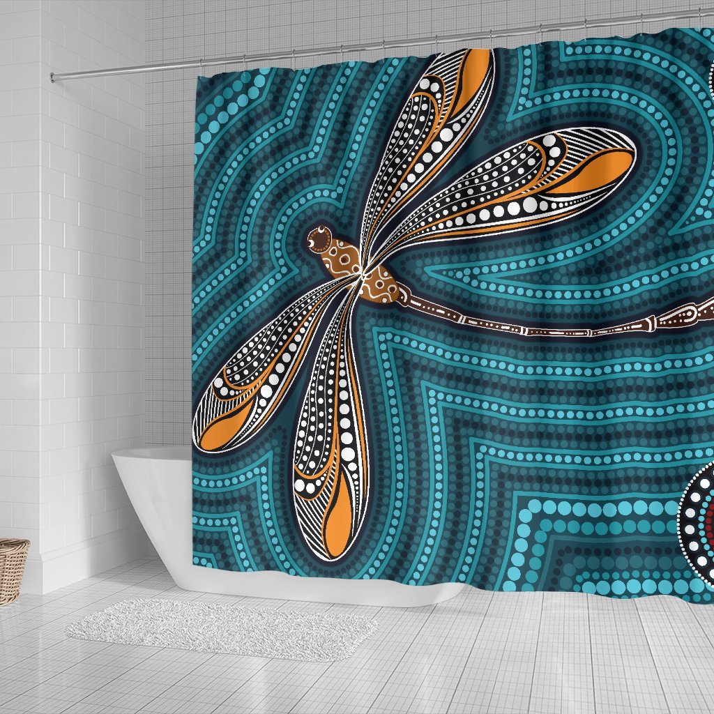aboriginal-shower-curtain-indigenous-dragonfly