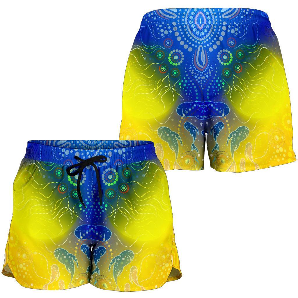 Aboriginal Women's Shorts - Indigenous Fishing - Vibe Hoodie