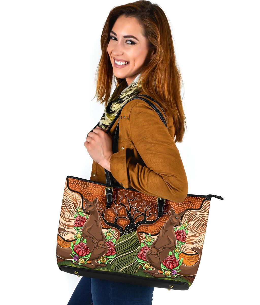 aboriginal-leather-tote-bag-kangaroo-with-indigenous-tree