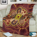 aboriginal-premium-blankets-indigenous-lizard-dot-painting-art