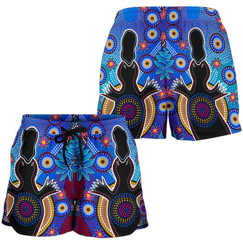 Aboriginal Women's Shorts - Indigenous Platypus - Vibe Hoodie