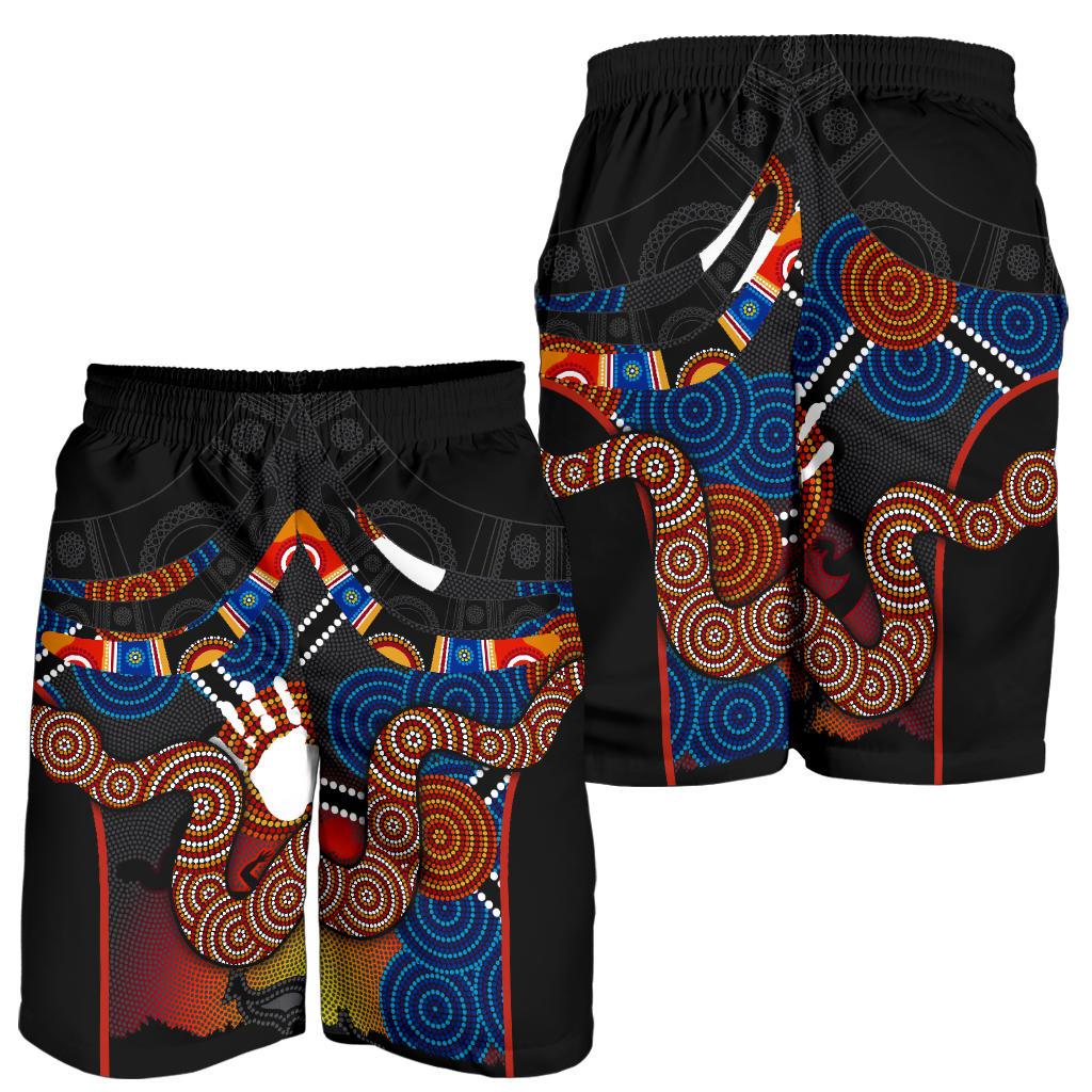 aboriginal-mens-shorts-australian-boomerang-and-snake-indigenous-art