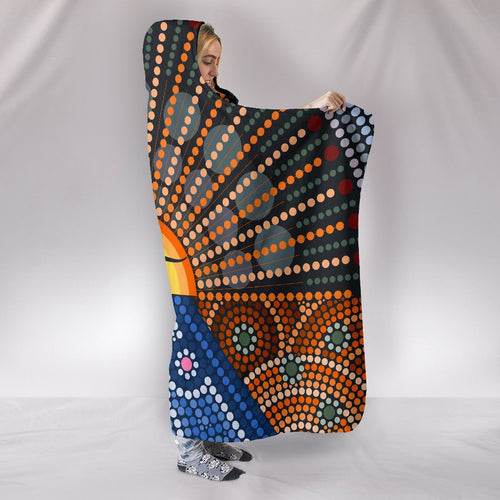aboriginal-hooded-blanket-kangaroo-sunset-dot-painting-1