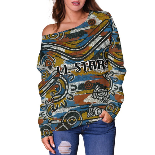 Indigenous All Stars Women's Off Shoulder Sweater - Vibe Hoodie
