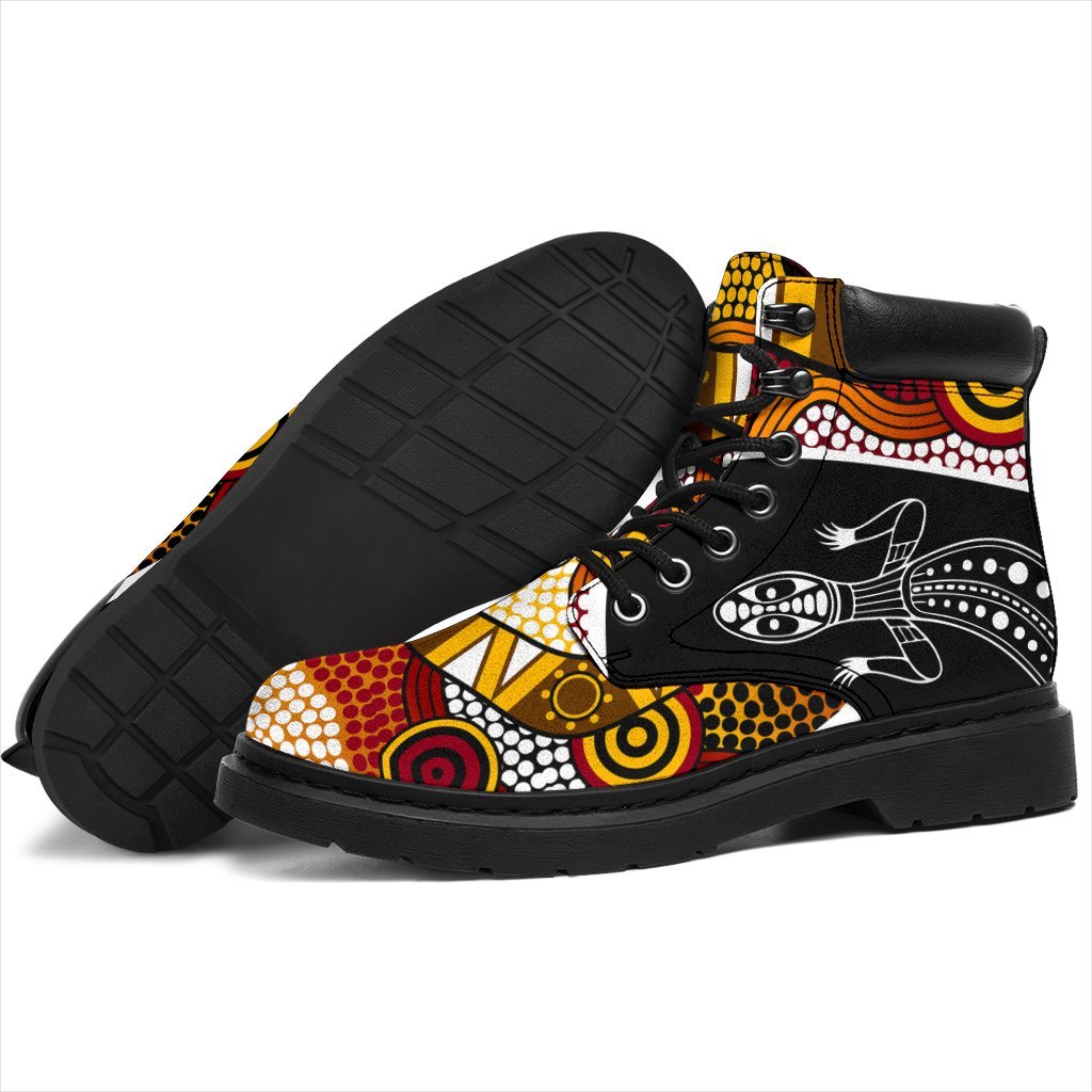 aboriginal-leather-boots-lizard-patterns-boomerang-dot-painting-all-season