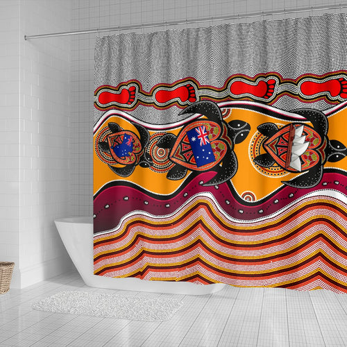 shower-curtain-aboriginal-patterns-shower-curtain-turtle