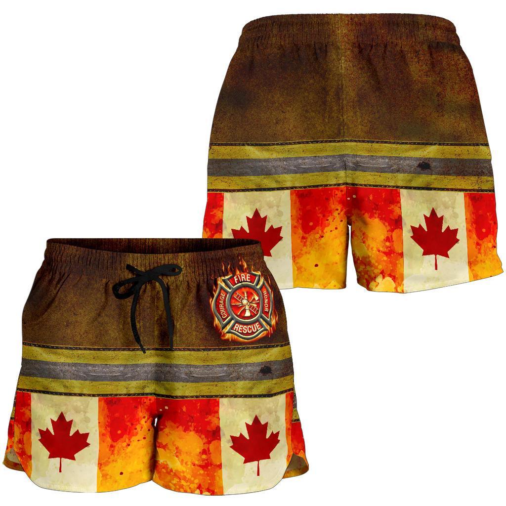 Canada Women'S Short - Canadian Firefighter 3D - Vibe Hoodie