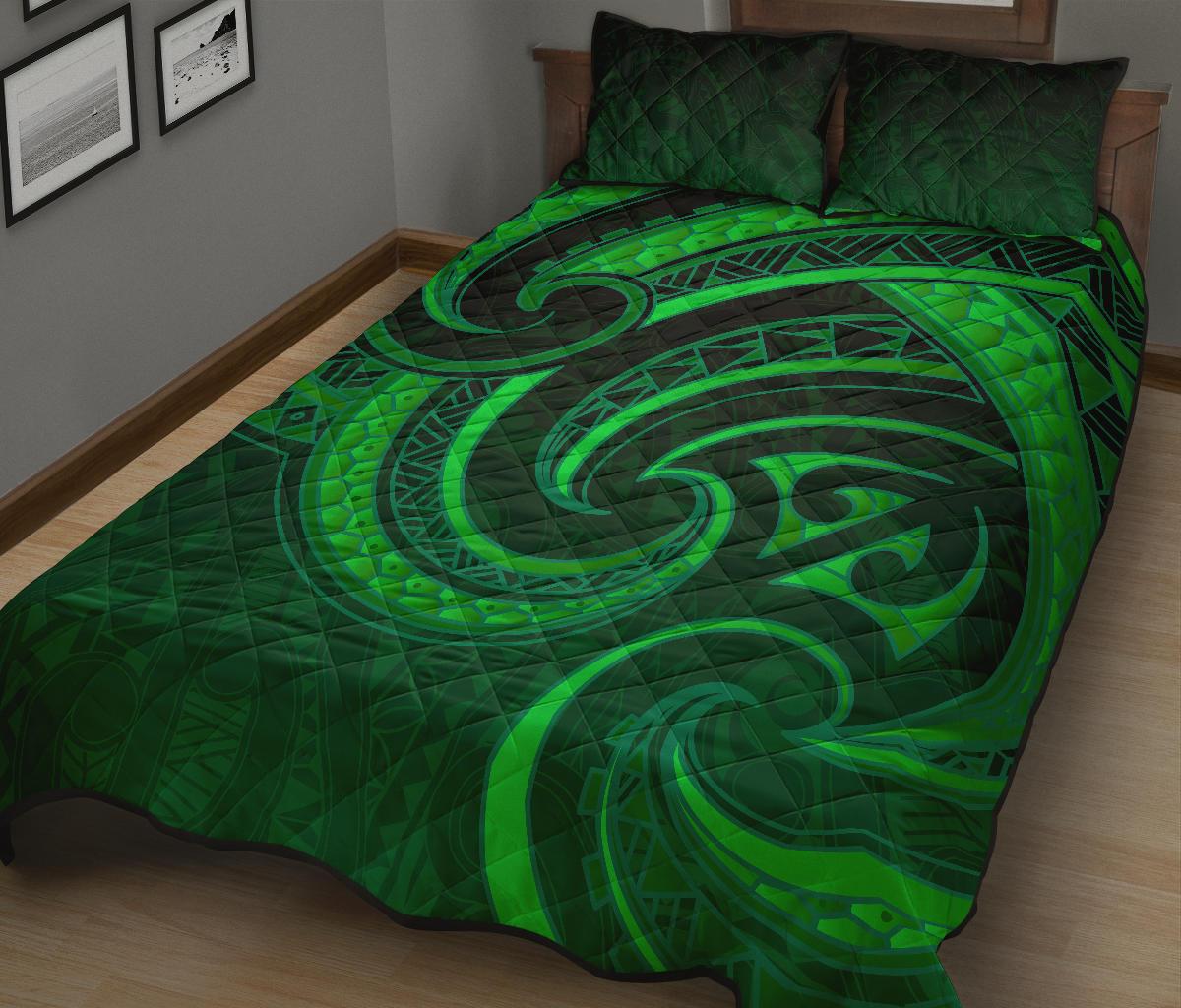 new-zealand-maori-mangopare-quilt-bed-set-polynesian-green