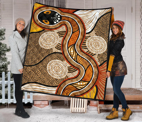 aboriginal-premium-quilt-indigenous-snake-vintage-stye
