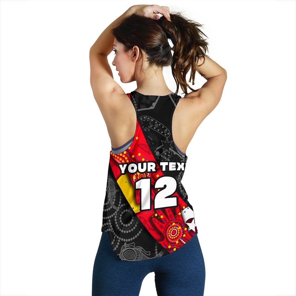 (Custom Personalised) Bombers Naidoc Week Women's Racerback Tank Essendon Ingenious Spesial Version - Custom Text and Number - Vibe Hoodie