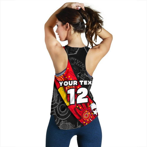 (Custom Personalised) Bombers Naidoc Week Women's Racerback Tank Essendon Ingenious Spesial Version - Custom Text and Number - Vibe Hoodie
