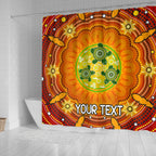 custom-text-aboriginal-shower-curtain-turtle-circle-dot-painting-art