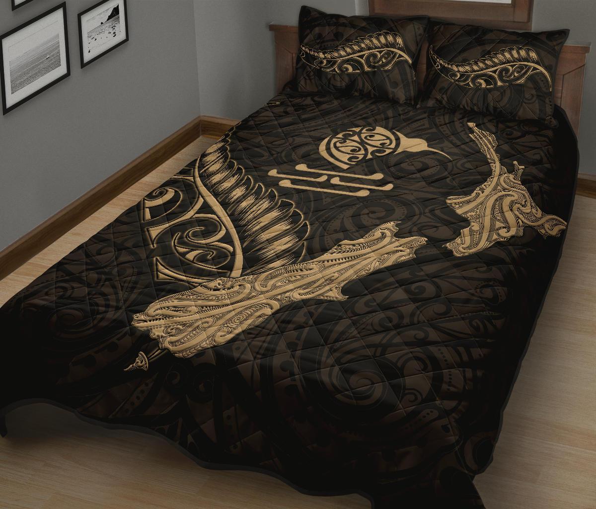 new-zealand-heart-quilt-bed-set-map-kiwi-mix-silver-fern-gold