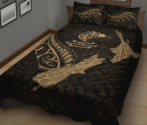 new-zealand-heart-quilt-bed-set-map-kiwi-mix-silver-fern-gold