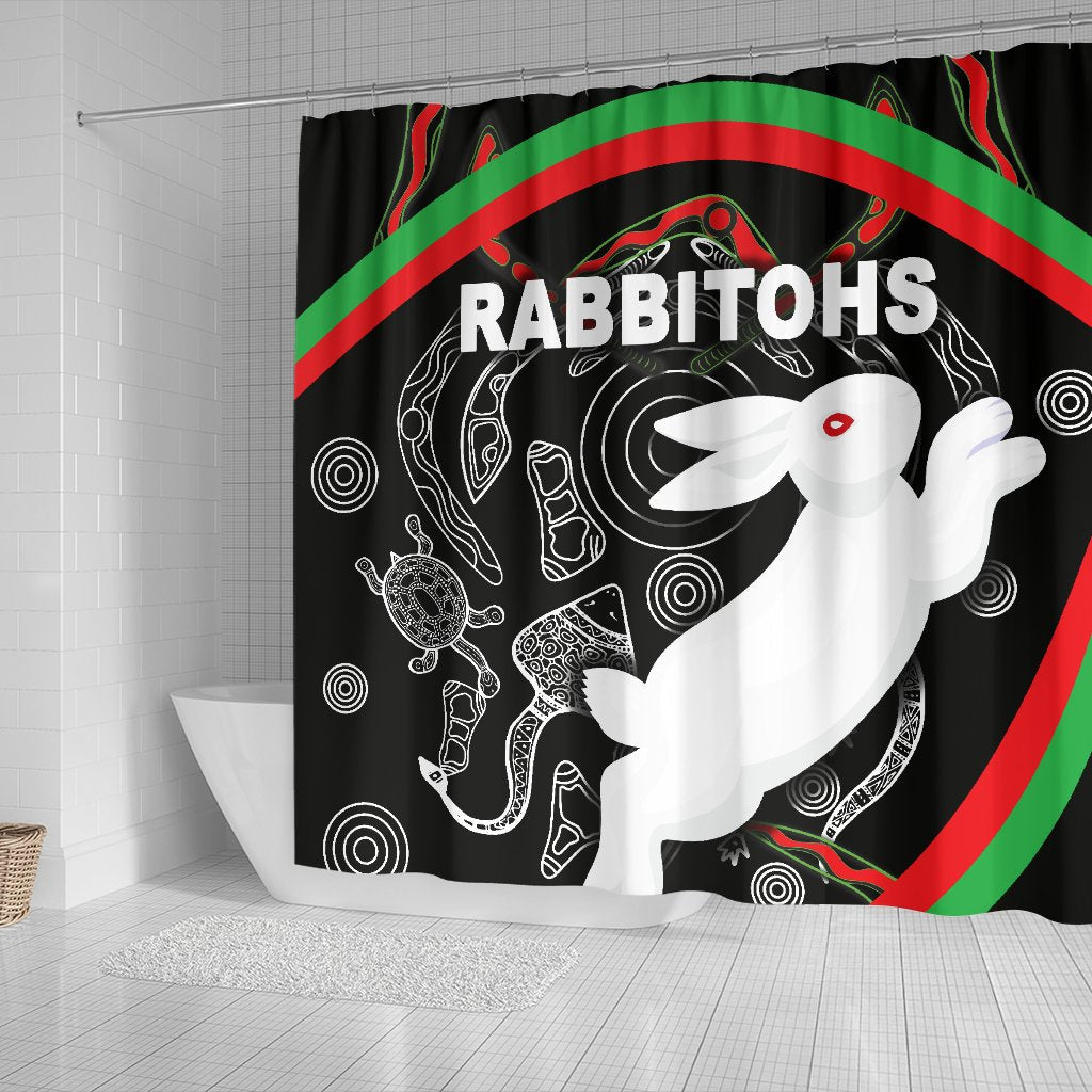rabbitohs-shower-curtain-indigenous-mystery-vibes