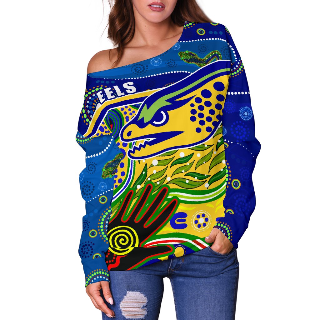 Eels Naidoc Special Off Shoulder Sweater - Vibe Hoodie