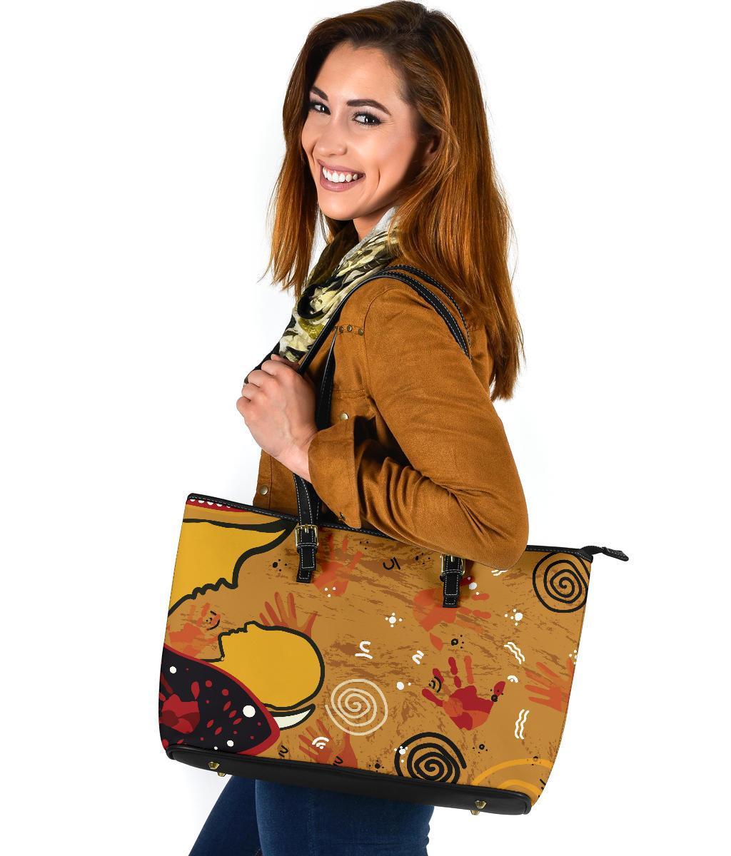 leather-tote-bag-mother-and-son-hand-art
