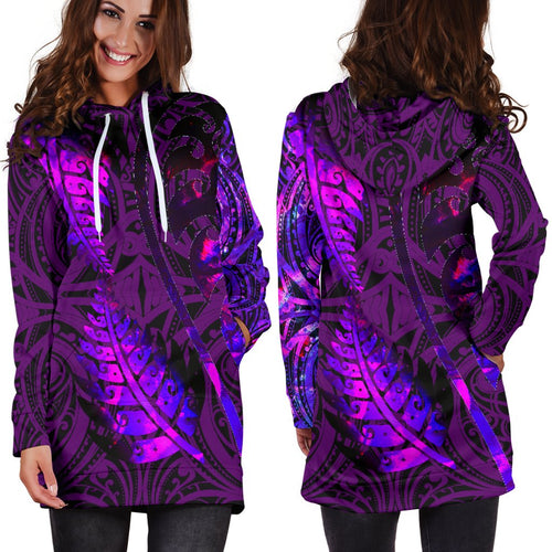 aotearoa-maori-women-hoodie-dress-silver-fern-koru-vibes-purple