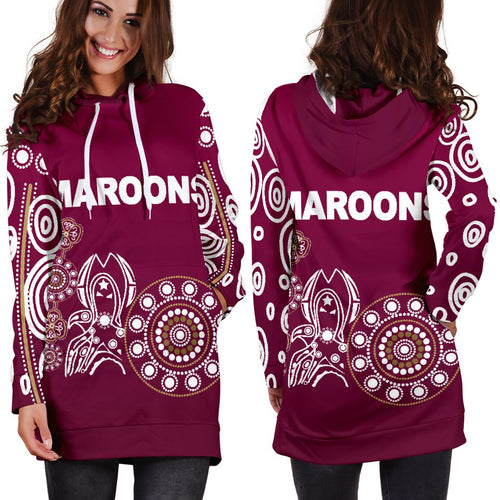 queensland-womens-hoodie-dress-maroons-simple-indigenous