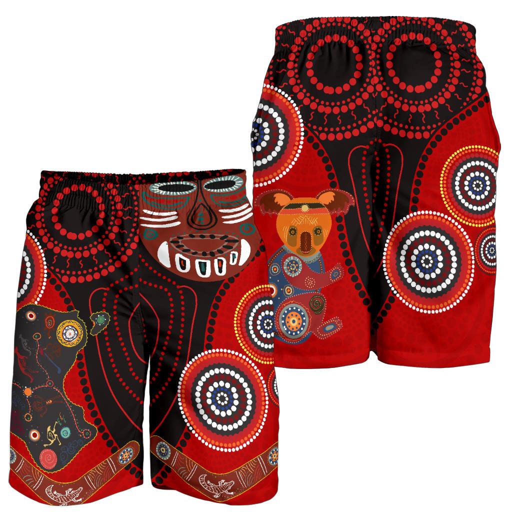 1staustrailia-aboriginal-shorts-indigenous-dot-painting-map
