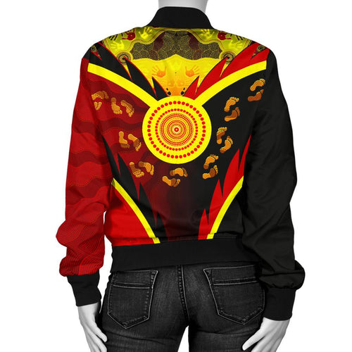 aboriginal-womens-bomber-jacket-indigenous-flag-with-footprint-hand-art