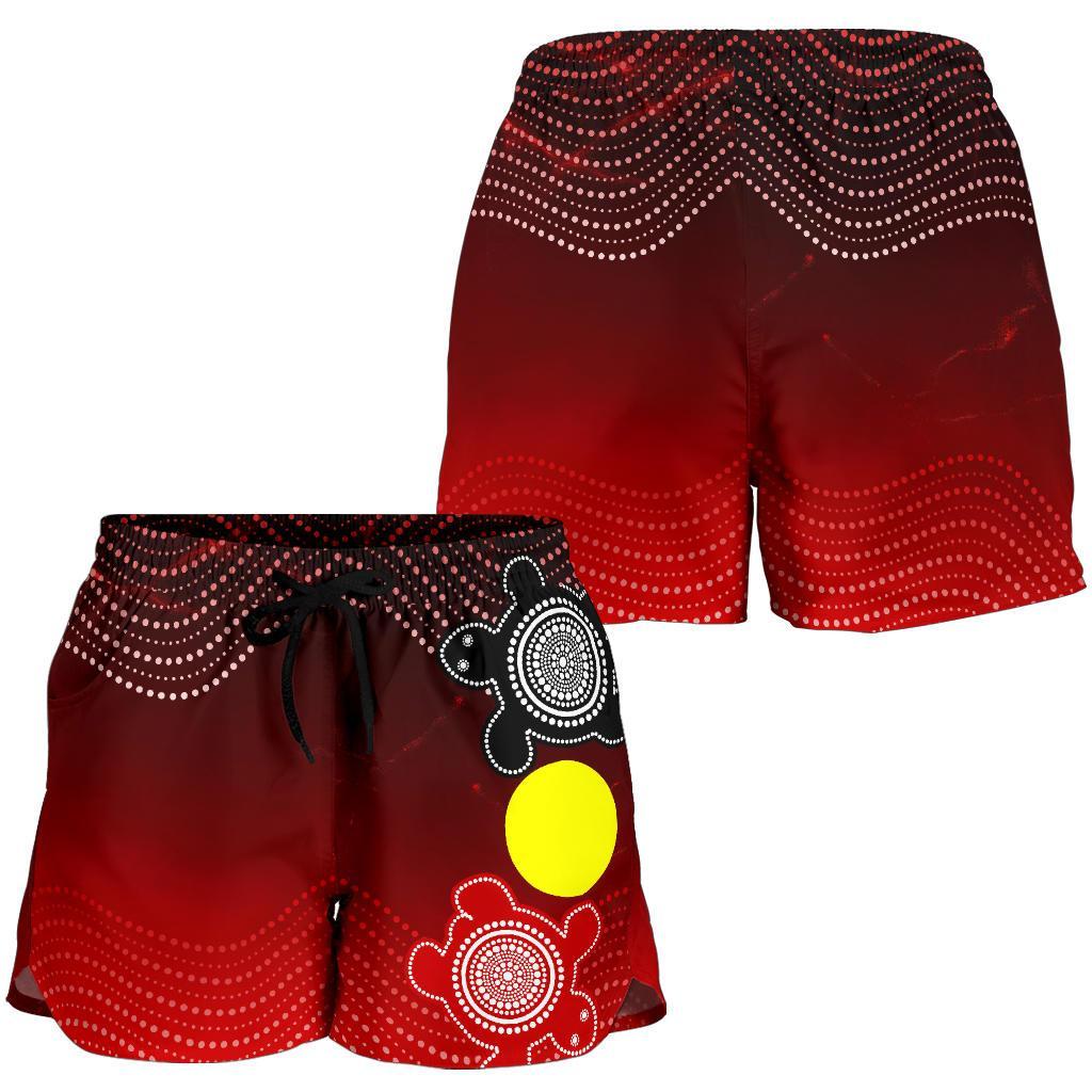 Aboriginal Women's Shorts - Indigenous Circle Dot Painting Style - - Vibe Hoodie
