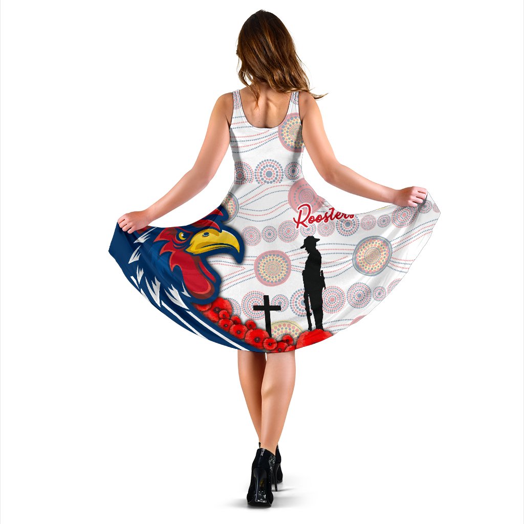 Australia Roosters Women's Dress Anzac Day - Three Tiles Style - Vibe Hoodie