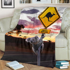 premium-blanket-koala-blanket-kangaroo-sign-sunset-landscape-art