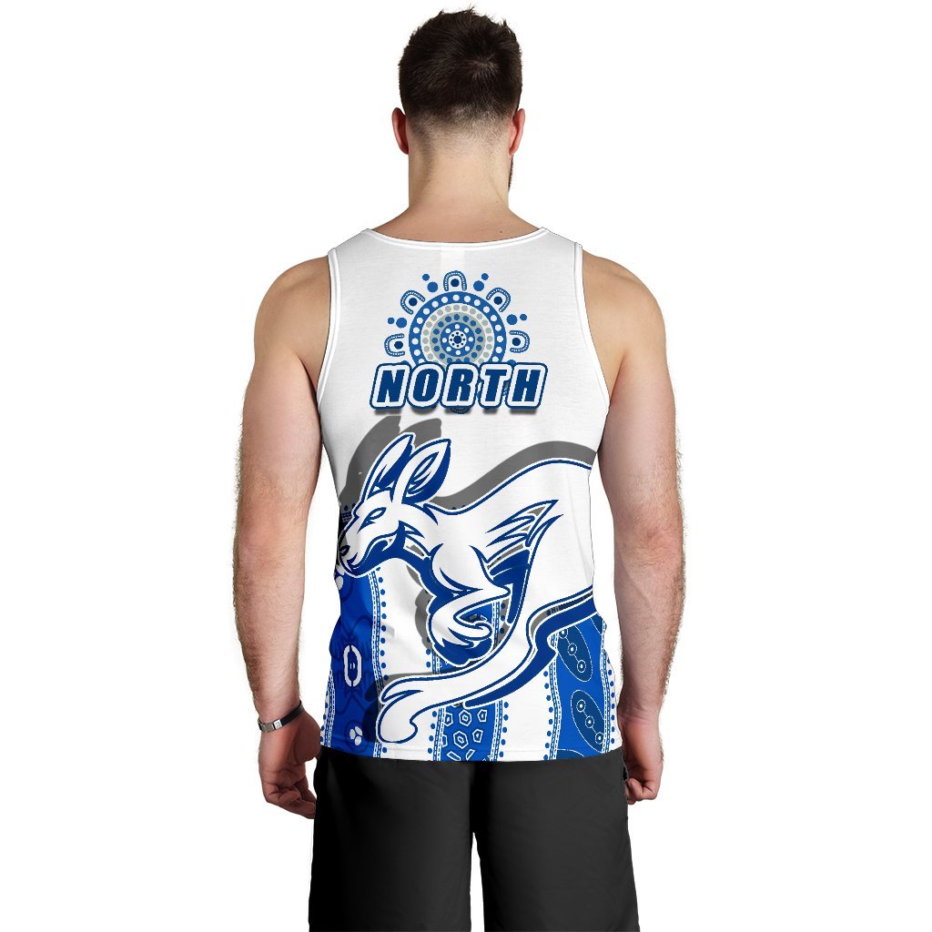 combo-men-tank-top-and-men-short-melbourne-kangaroos-indigenous-north-roos-white