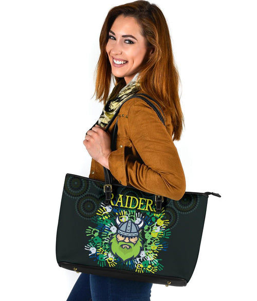 canberra-large-leather-tote-raiders-viking-simple-indigenous