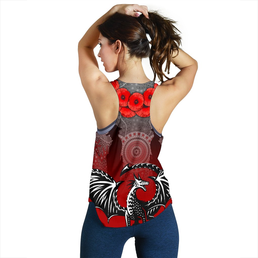 Dragons Women's Racerback Tank St. George Anzac Day - Vibe Hoodie