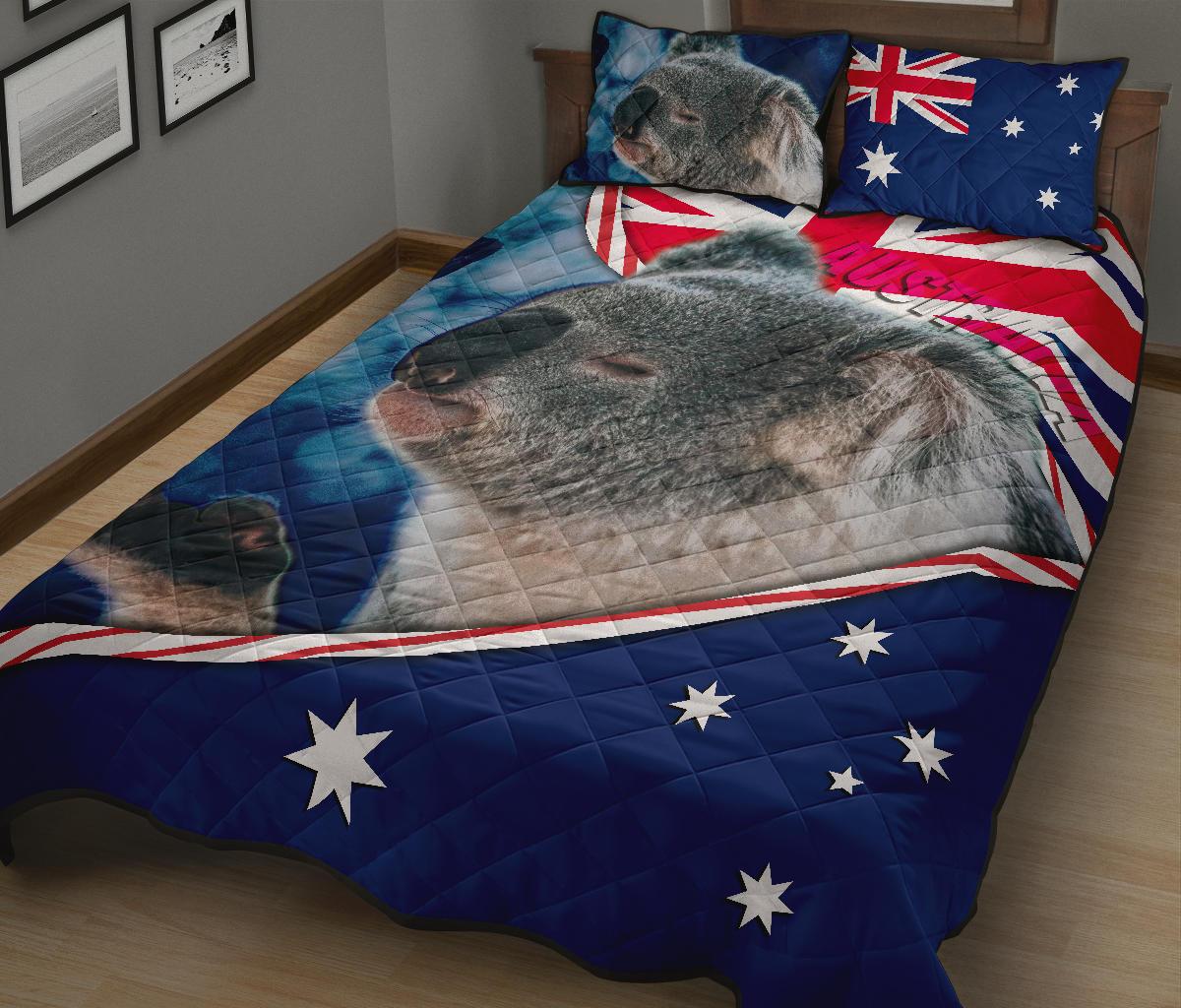 quilt-bed-set-australian-flag-and-coat-of-arms-quilt-cover-set-koala-3d