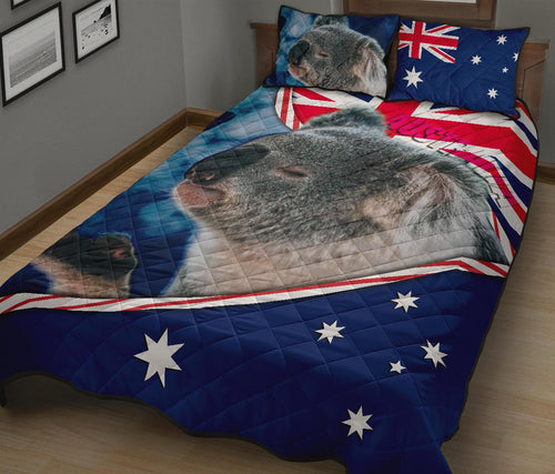 quilt-bed-set-australian-flag-and-coat-of-arms-quilt-cover-set-koala-3d