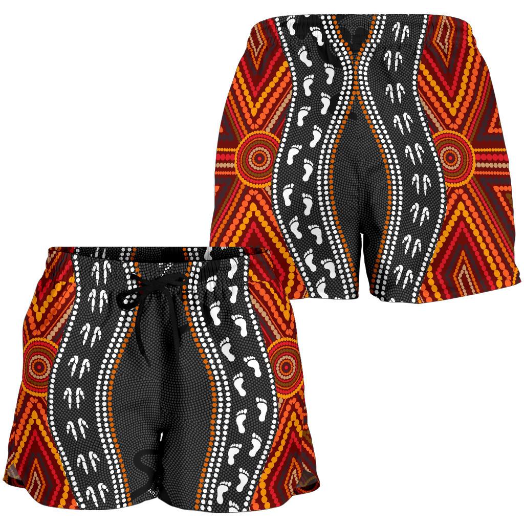 Aboriginal Women's Shorts - Australia Indigenous Map - Vibe Hoodie